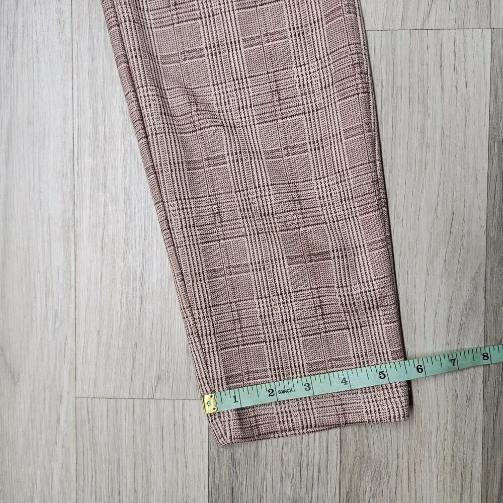 Rachel Zoe Womens Burgundy Plaid Pants Slim Leg Size Small